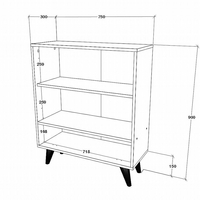 ארונית שידת אחסון ברוחב 75 דגם פורטו PORTO לבן