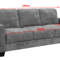 ספה תלת מושבית דגם רינו RINO אפור כהה