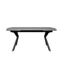 שולחן אוכל אבן קרמית נפתח 1.6-2.4 מ' עם רגלי ברזל דגם גלבוע אבן