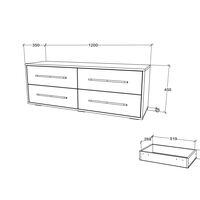מזנון שידת טלוויזיה ברוחב 120 עם 4 מגירות בגוון לבן דגם סיינה SIENA
