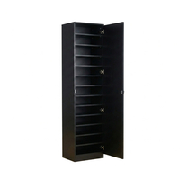 ארון נעליים 13 תאים מעוצב 45×200 עם מראה דגם ריו Rio שחור | מבית WOODY