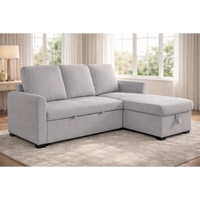 סלון פינתי מודולרי נפתח למיטה כולל ארגז מצעים דגם סלינה SELINA אפור