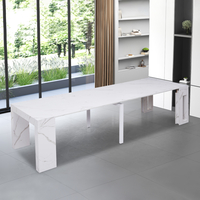 קונסולה נפתחת לפינת אוכל 3 מטר דגם הרמס Hermes לבן שיש | מבית WOODY