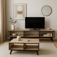 סט מזנון ושולחן לסלון דגם סביון אלון