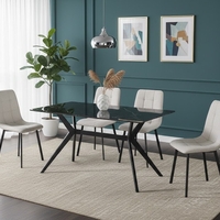 פינת אוכל שולחן קרמיקה 140 ס”מ ו4 כסאות דגם קאנטונה CANTONA כסא בז'