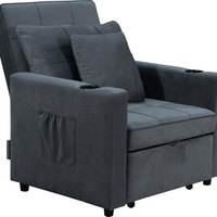 כורסת מיטה נפתחת דגם ליבורנו Livorno אפור כהה