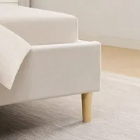 מיטה זוגית מרופדת עם ראש מיטה מעוצב דגם לידור קרם