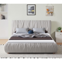 מיטה זוגית למזרן 160*200 מעוצבת בריפוד בד רחיץ עם ארגז מצעים דגם נעמי NAOMI אפור