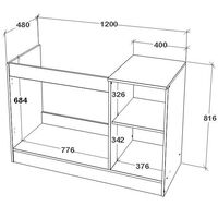 ארון מטבח מודרני ברוחב 1.2 כולל כיור נירוסטה דגם שירה