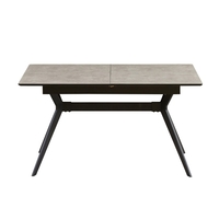 שולחן אוכל נפתח 1.4-2.4 מ' עם רגלי ברזל דגם סנטוריני-אפור