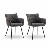 זוג כסאות לפינת אוכל מרופדים דגם קפטן CAPITAN אפור