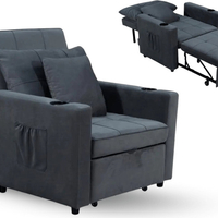 כורסת מיטה נפתחת דגם ליבורנו Livorno אפור כהה