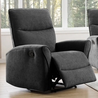 כורסת טלוויזיה מרופדת בד רחיץ עם הדום נשלף דגם אנה אפור פחם