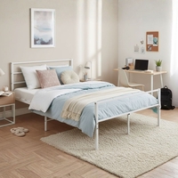 מיטה וחצי ממתכת למזרן 120×190 דגם נויה לבן