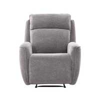 כורסת טלוויזיה מתנדנדת מרופדת בד רחיץ עם הדום נשלף דגם פיראוס אפור