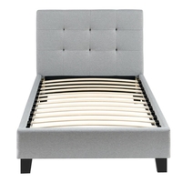 מיטת יחיד מרופדת למזרן 90×190 דגם פנטזי אפור