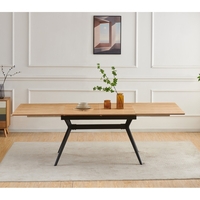 פינת אוכל נפתחת 1.2-2.0 מ' עם 4 כסאות דגם סנטוריני אלון-רוז