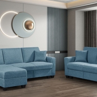 ספה 3+2 כולל ארגז אחסון נפתח למיטה דגם נפטון כחול