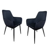 זוג כורסאות מעוצבות מקטיפה דגם פנדה שחור