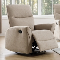 כורסת טלוויזיה מרופדת בד רחיץ עם הדום נשלף דגם אנה בז'