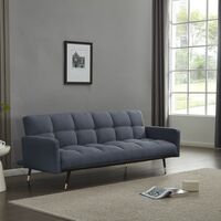 ספה נפתחת למיטה מבד אריג רחיץ ודוחה כתמים דגם בריסל כחול