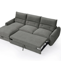 מערכת ישיבה פינתית נפתחת למיטה דגם ולנטיין אפור