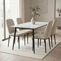 פינת אוכל מקרמיקה לבנה מבריקה 120/70 ס