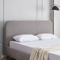 מיטה זוגית מרופדת בד רחיץ 3D עם רגלי ברזל דגם קורין אפור