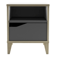 שידת לילה עם מגירה ותא אחסון דגם גיניוס GENIUS