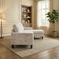 מערכת ישיבה פינתית קומפקטית ומודולארית דגם ספרינג קרם