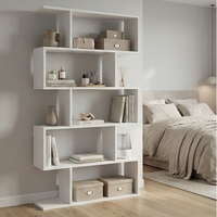 ספריה כוורת זיגזג ברוחב 90 בעיצוב מודרני דגם ורד לבן