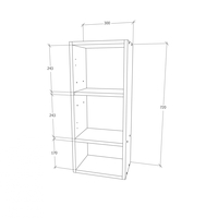 ארונית אמבטיה ושירותים תלויה 30x72 עם דלת ומדף פתוח דגם נרקיס