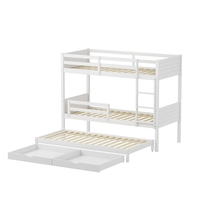 מיטת קומתיים מעץ מלא ואיכותי כולל מיטת חבר מגירות אחסון ו 3 מזרנים דגם אוליבר