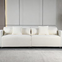 ספת רביצה 6 מושבים מבד קורדרוי רחיץ ודוחה כתמים דגם איימי שמנת