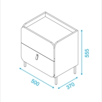 שידת לילה עם שתי מגירות דגם פול PAUL