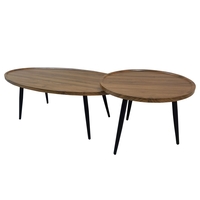 זוג שולחנות סלון מעוצבים דגם מנהטן אגוז