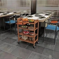 עגלת מטבח 4 קומות על גלגלים במבוק