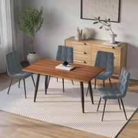 פינת אוכל נפתחת כולל 4 כסאות מבד קטיפה רחיץ דגם ברצלונה