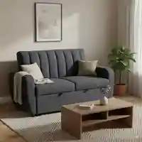 ספה דו מושבית מבד נפתחת למיטה זוגית דגם נפאל שחור