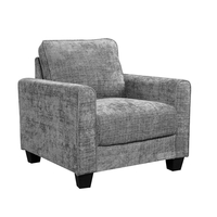 כורסת יחיד לסלון מרופדת בד דגם רינו RINO אפור כהה