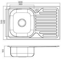 ארונות מטבח מודרני ברוחב 80 כולל כיור נירוסטה דגם מליבו Malibu לבן