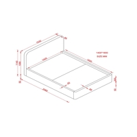 מיטה זוגית מעוצבת בריפוד בד בוקלה עם ארגז מצעים מעץ דגם נוגה שמנת