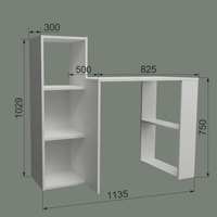 שולחן מחשב כולל ספרייה דגם Libron לבן
