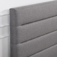 מיטה זוגית מעוצבת בריפוד בד רחיץ עם ארגז מצעים 200×160 דגם סרה SERRA אפור