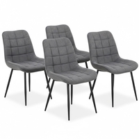 סט 4 כסאות לפינת אוכל מרופדים דגם ג’ספר JASPER אפור