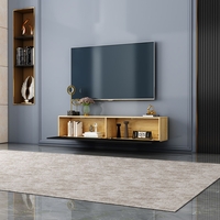 מזנון צף ברוחב 160 דגם אווה EVA אלון משולב דלתות שחורות