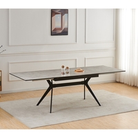 שולחן אוכל נפתח 1.4-2.4 מ' עם רגלי ברזל דגם סנטוריני-אפור