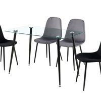 פינת אוכל מלבנית מזכוכית מחוסמת כולל 4 כסאות דגם קמפוס