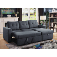 מערכת ישיבה פינתית נפתחת למיטה זוגית עם ארגז מצעים דגם VIVA אפור כהה