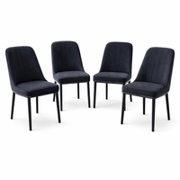 רביעיית כיסאות מרופדים דגם מונקו שחור